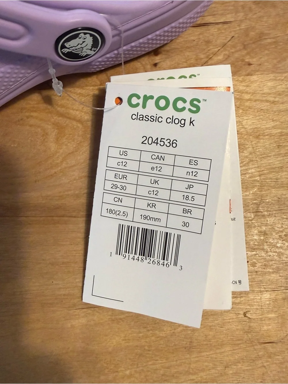CROCS Kids Classic Clog in Light Purple